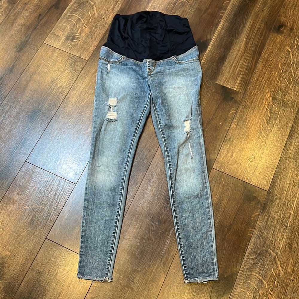 Isabel Maternity Distressed Jeans with Belly Band